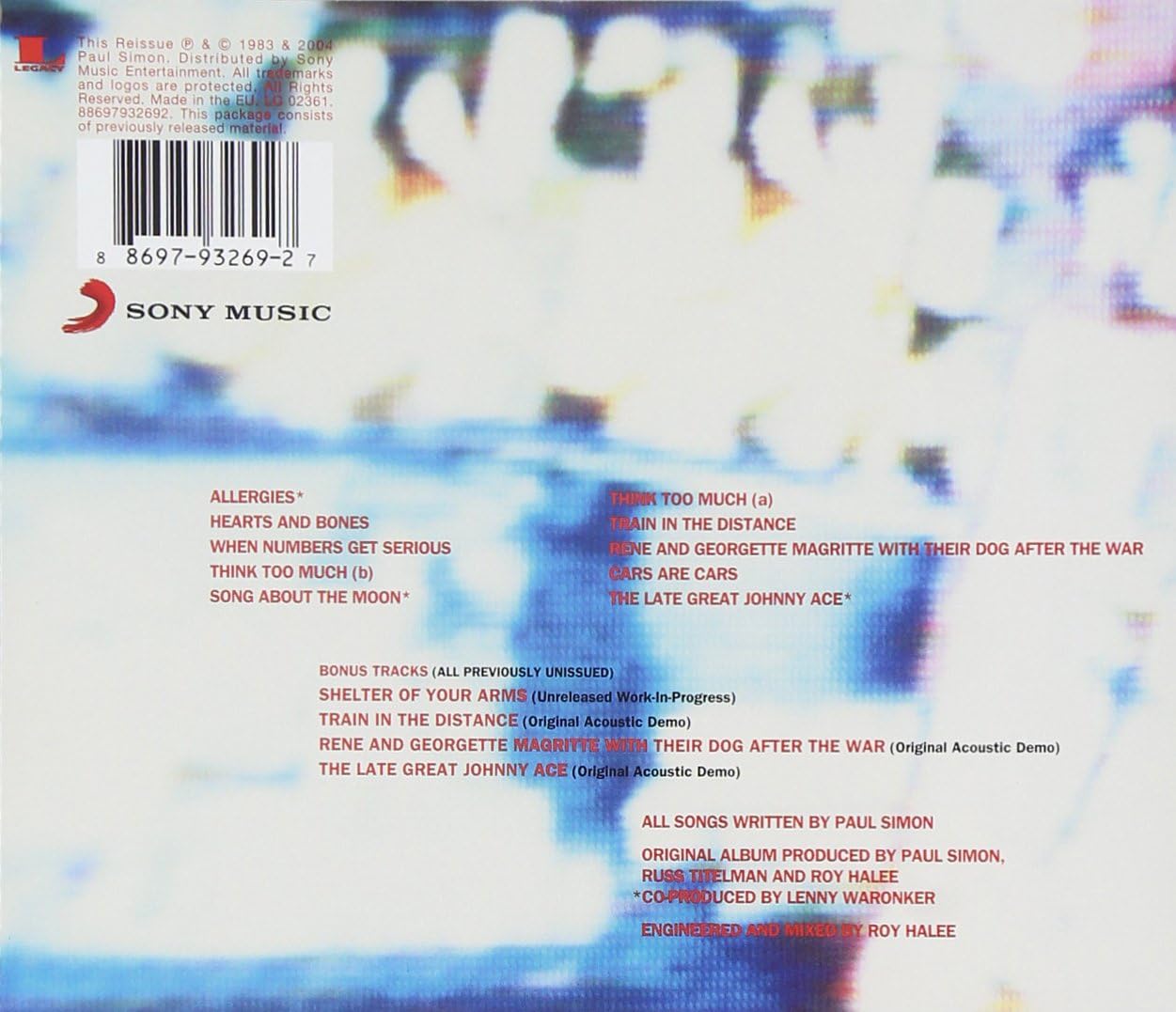 Image of Artwork for Paul Simon's Hearts And Bones (CD)